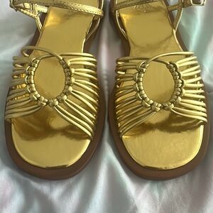 Zara Gold Metallic Sandals